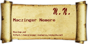 Maczinger Nemere névjegykártya